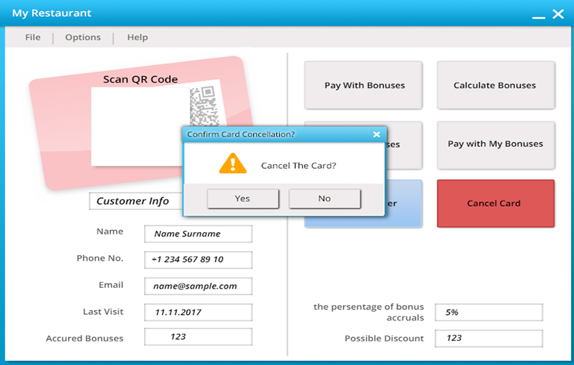 Customer Loyalty Card Software for a Café Franchise screenshot 3